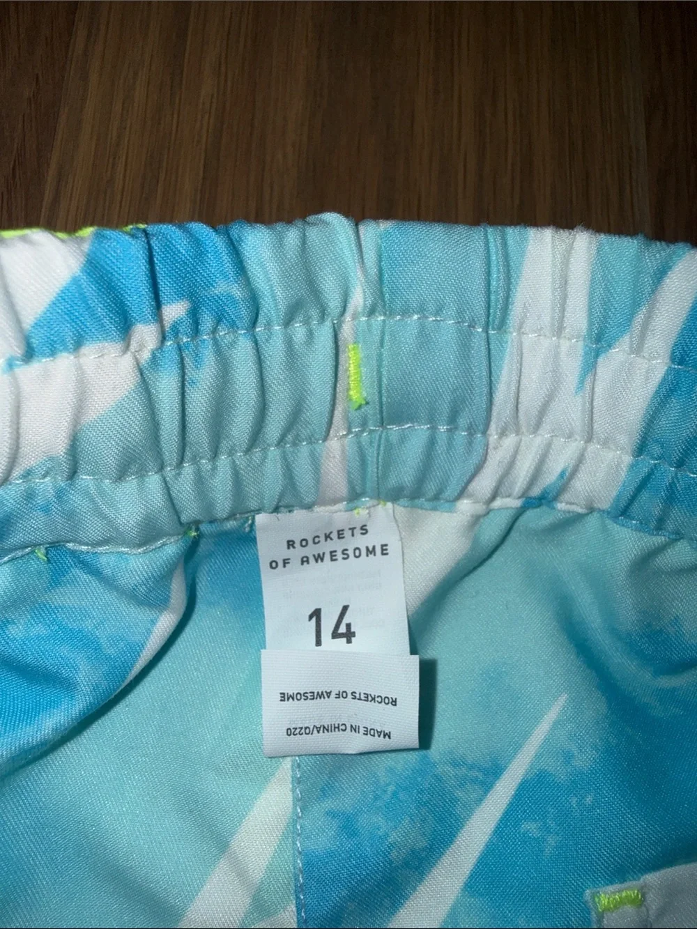 Kids Neon Reversible Lightning Accent Swimtrunks